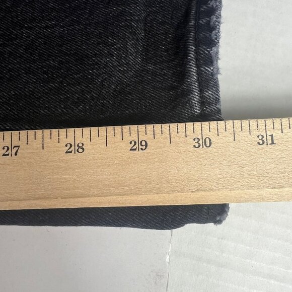 Abercrombie Fitch Jeans Women's 28x30* Low Rise Baggy Black Faded Denim Tag 25R - Picture 12 of 16